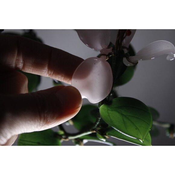 Vintage Pink glass flower bonsai 11 x 12 inches, pink flowering dogwood - Picture 8 of 10